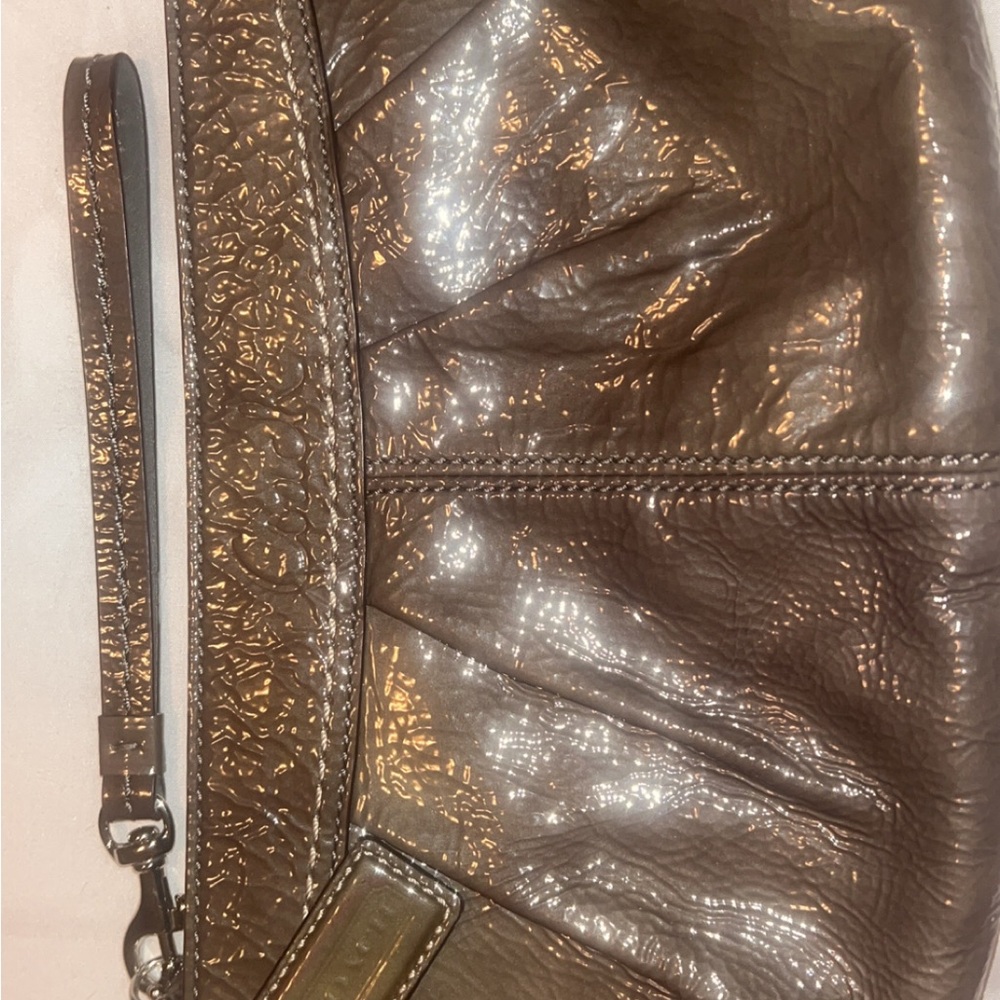 Coach patent leather wristlet pouch